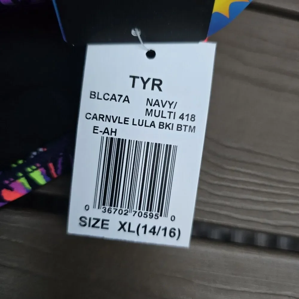 TYR Women's Costa/carnivale Multicolor Workout Bikini Bundle Sz XL New